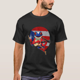Camiseta Rana Coqui tocando guitarra animal Puerto Rico
