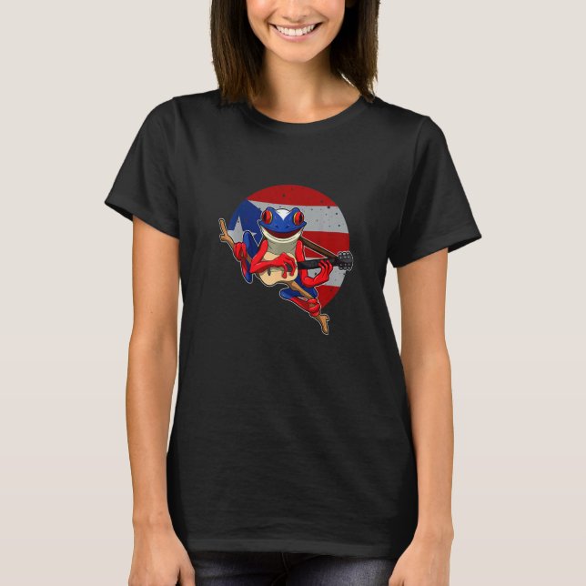 Camiseta Rana Coqui tocando guitarra animal Puerto Rico