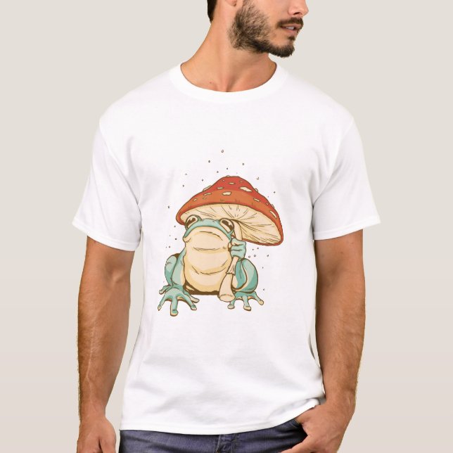 Camiseta Rana cottagecore con hongo (Anverso)