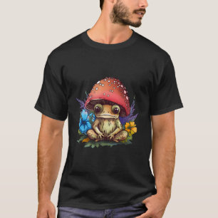 Camiseta Rana Cottagecore Con Ranas De champiñón Gorra