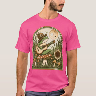 Camiseta Rana Cottagecore Tocando Su Guitarra Acústica