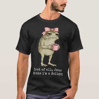 Camiseta Rana Cristiana Divertida Primero De Todo Jesús Pie