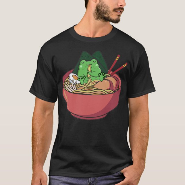 Camiseta Rana Cuta comiendo Ramen Noodles Japoneses Lover F (Anverso)