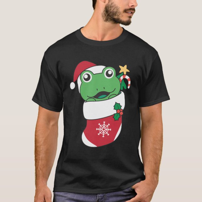 Camiseta Rana Cuta En Navidades Sock Por Rana Navidad (Anverso)