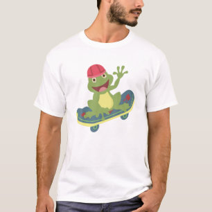 Camiseta Rana Cuta En Skateboard Amphibian Niño Gracioso Yo