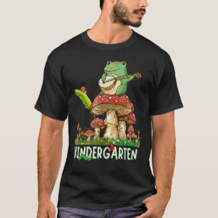 Camiseta Rana Cuta Jugando Banjo Snail Mushroom Kindergarte