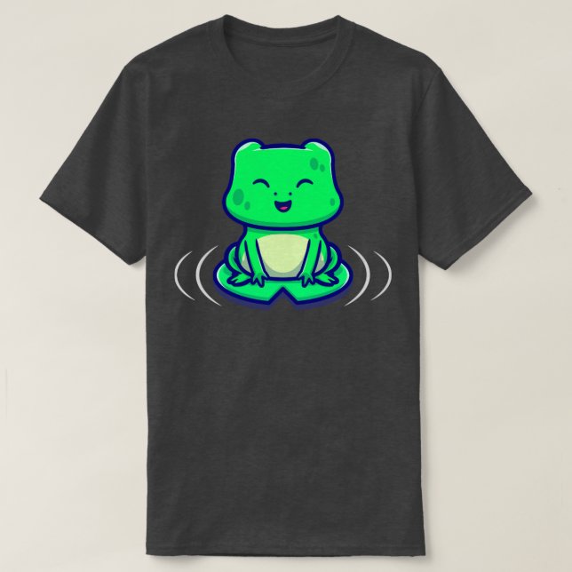Camiseta Rana Cuta Sentada En Una Hoja (Diseño del anverso)