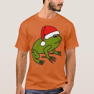Camiseta Rana Cuta Usando Un Sombrero De Santa Navidades