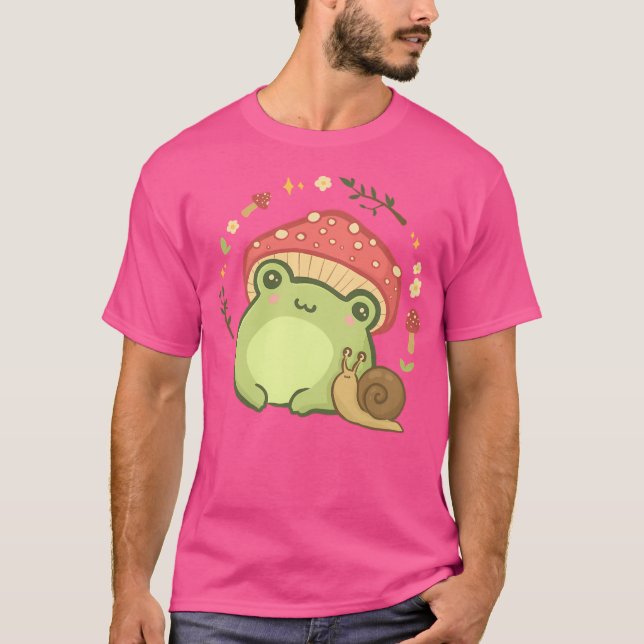 Camiseta Rana Cute Kawaii Con Toadstool Gorra Y S (Anverso)