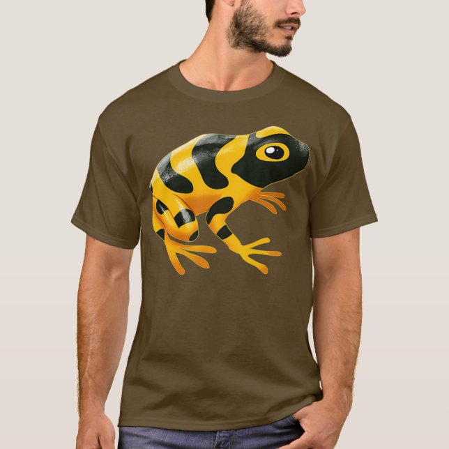 Camiseta Rana Dart venenosa - Amarillo negro - Anfibio - I (Anverso)