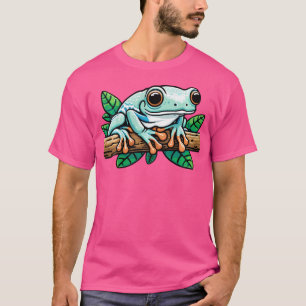 Camiseta Rana de árbol blanco adorna la rana de árbol verde