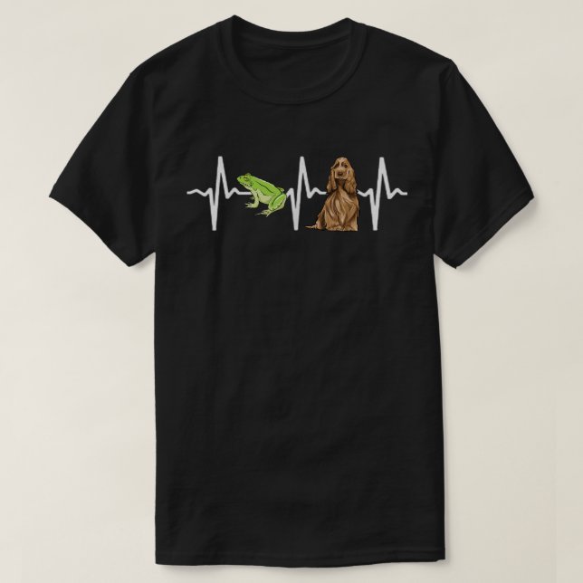 Camiseta Rana de árbol verde Cocker inglés Spaniel Heartbea (Diseño del anverso)