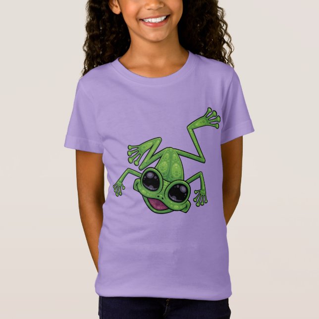 Camiseta Rana de árbol verde feliz (Anverso)