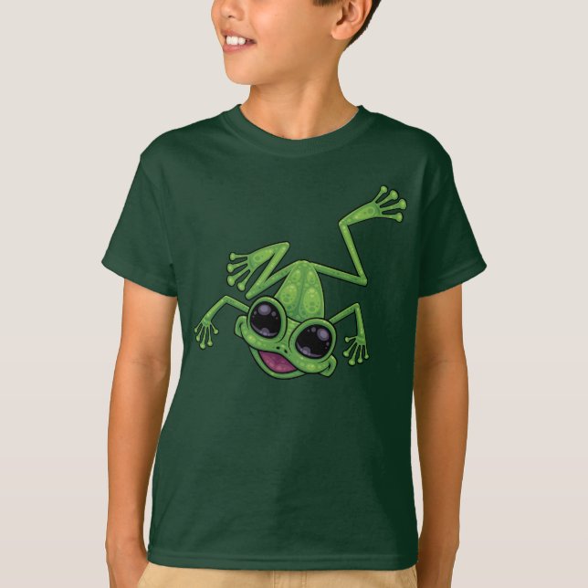 Camiseta Rana de árbol verde feliz (Anverso)
