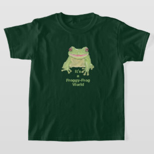Camiseta Rana de árbol verde lindo - texto del mundo de ra