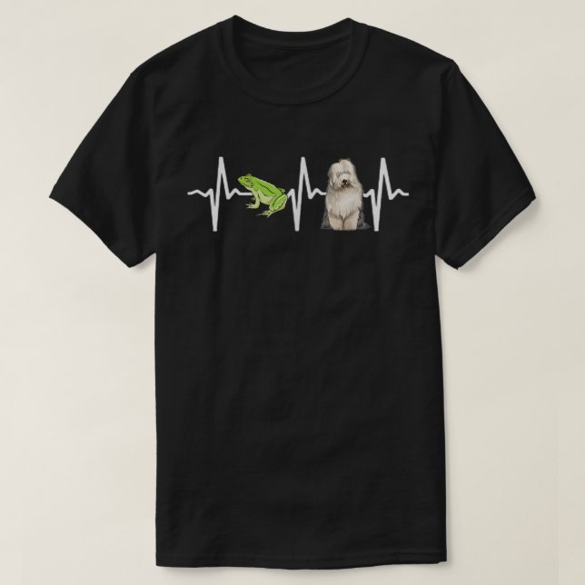 Camiseta Rana de árbol verde Perro de oveja inglés viejo Pe (Diseño del anverso)