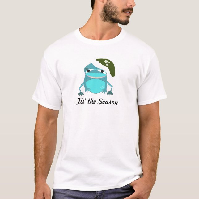 Camiseta Rana de boca ancha en un Gorra festivo (Anverso)
