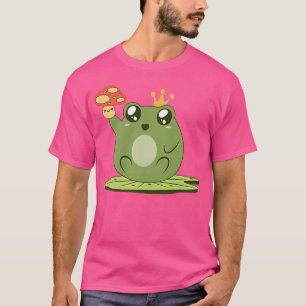 Camiseta Rana De Cottagecore Kawaii Con Musgo Cuto En El Ag