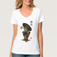 Rana de Edo en Kimono con Parasol