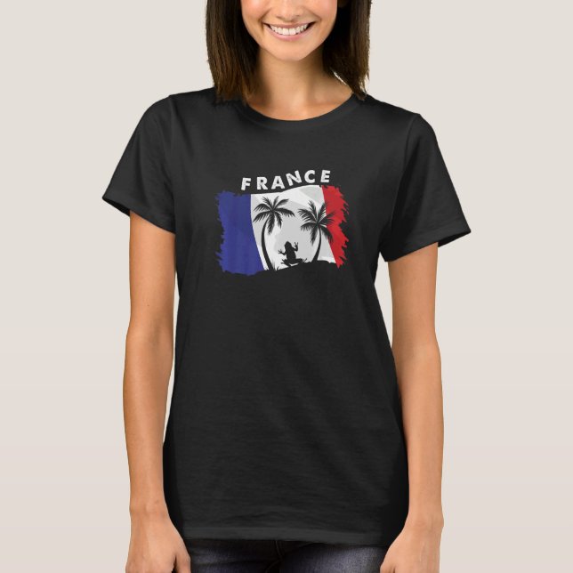 Camiseta Rana de Francia de estilo angustiado Presente Fran (Anverso)