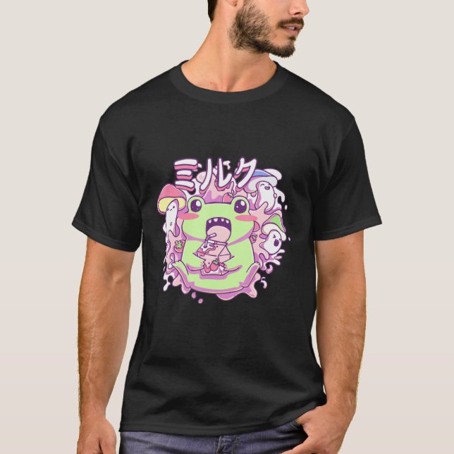 Camiseta Rana de fresa de leche de bebida (Anverso)