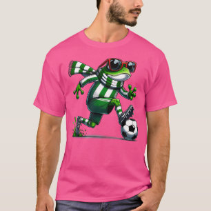 Camiseta Rana de fútbol divertida de rana animal jugando al