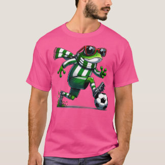 Camiseta Rana de fútbol divertida de rana animal jugando al