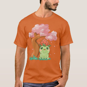 Camiseta Rana de kawaii y árbol de cerezo sakura Ja