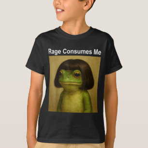Camiseta Rana de la ira me consume divertida corte de pelo