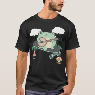 Camiseta Rana de patinaje con estética Cottagecore tocando 