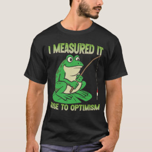 Camiseta rana de pesca de dibujos animados lo midió de la n