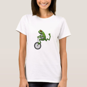 Camiseta Rana de pierna en un monociclo