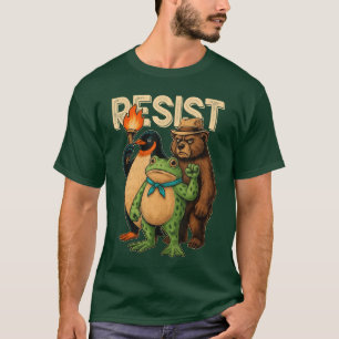 Camiseta Rana de Resistir Portland Rana Protesta para Hombr