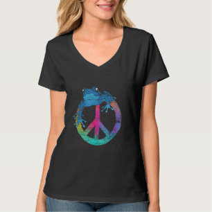 Camiseta Rana de signo de paz anfibio de la toad hippie