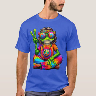 Camiseta Rana de tinte Hippieie 60s 70s signo de paz hippie