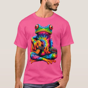 Camiseta Rana de tintes que tocan guitarra signo de paz hip