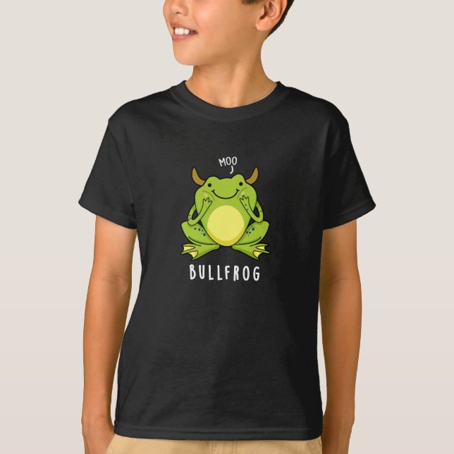 Camiseta Rana de toro Graciosa Rana Animal Pun Dark BG (Anverso)