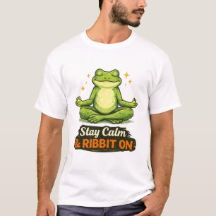 Camiseta Rana de yoga "Mantén la calma y croa"