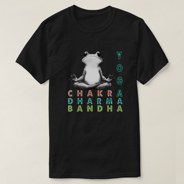 Camiseta rana de yoga, rana chakra (Diseño del anverso)