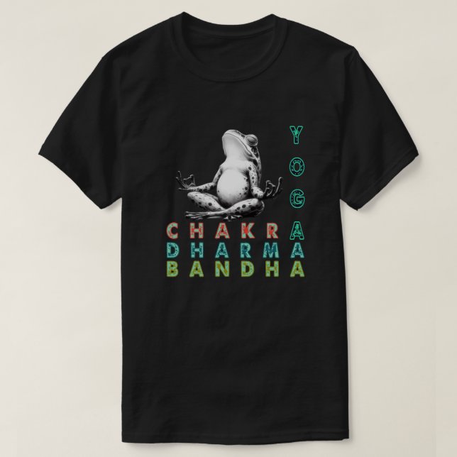 Camiseta rana de yoga, rana chakra (Diseño del anverso)