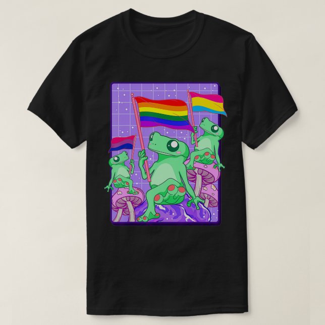 Camiseta Rana del aliado de la rana LGBTQ Orgullo LGBT Pans (Diseño del anverso)