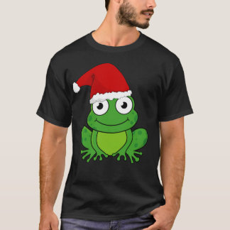 Camiseta Rana del navidad con el gorra de Santa
