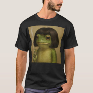 Camiseta Rana Divertida Bob Corte de Pelo Fumando Meme