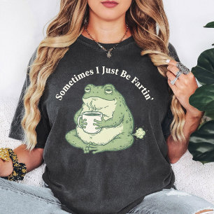 Camiseta Rana Divertida Con Café Que Dice Acabo De Pe...