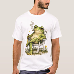 Camiseta Rana Divertida Fumando Cigarrillo Bebiendo Meme Vi