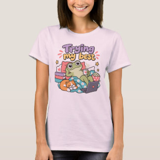 Camiseta Rana divertida humor de procrastinación ranas rela