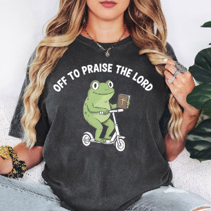 Camiseta Rana Divertida Montando Scooter con Biblia