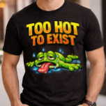 Camiseta Rana Divertida por Agotamiento Demasiado Caliente<br><div class="desc">Si alguna vez has salido en verano y has lamentado instantáneamente existir...  esta camiseta lo entiende. 😅</div>
