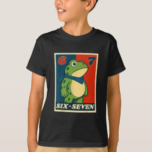 Camiseta Rana divertida seis siete meme argot Gen Alpha 6 7