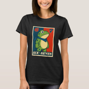 Camiseta Rana divertida seis siete meme argot Gen Alpha 6 7
